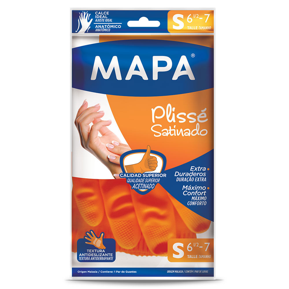 Guante Mapa plisse satinado talle S image