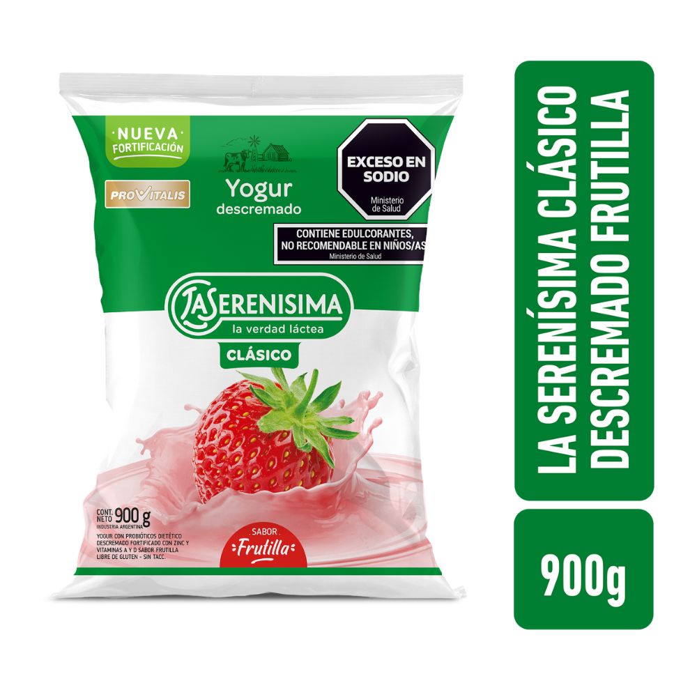 Yogur Bebible Descremado Frutilla 900 Gr La Serenísima Clásico image