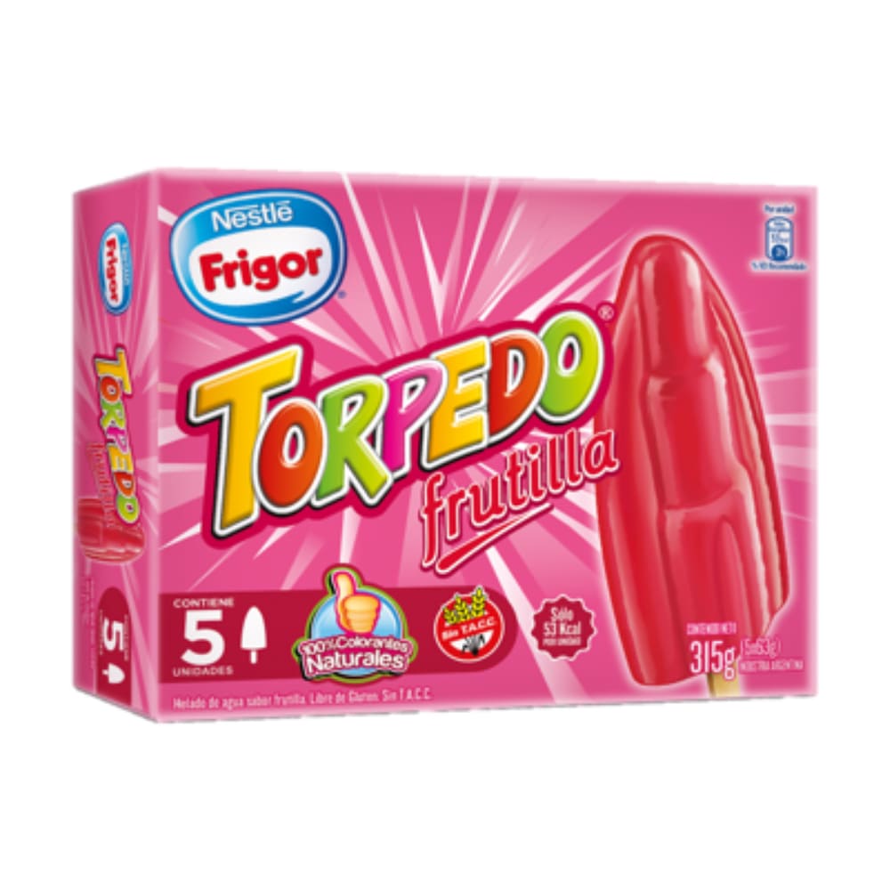 Helado Torpedo Frutilla 315 Gr Frigor image