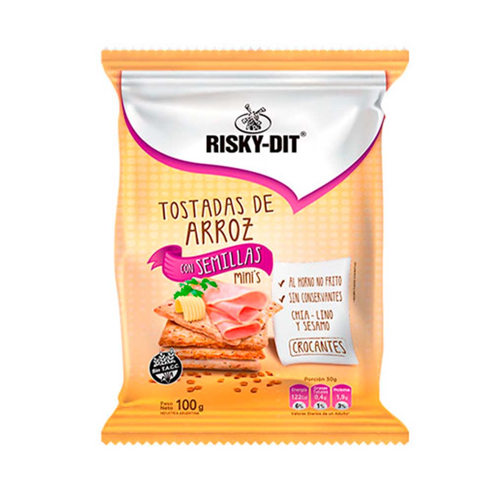Tostada Arroz Riskydit Semilla Mini 100g image