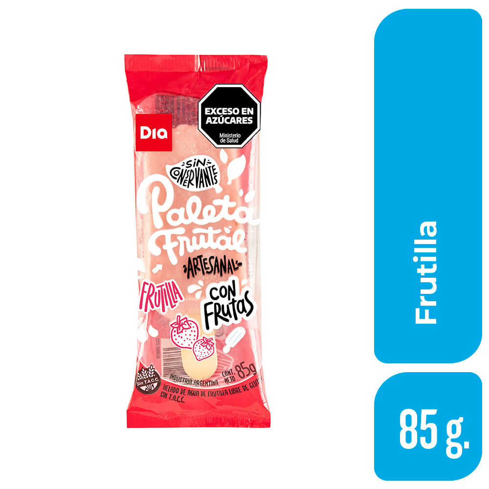 Paleta Frutal Artesanal Frutilla Dia 85 Gr. image