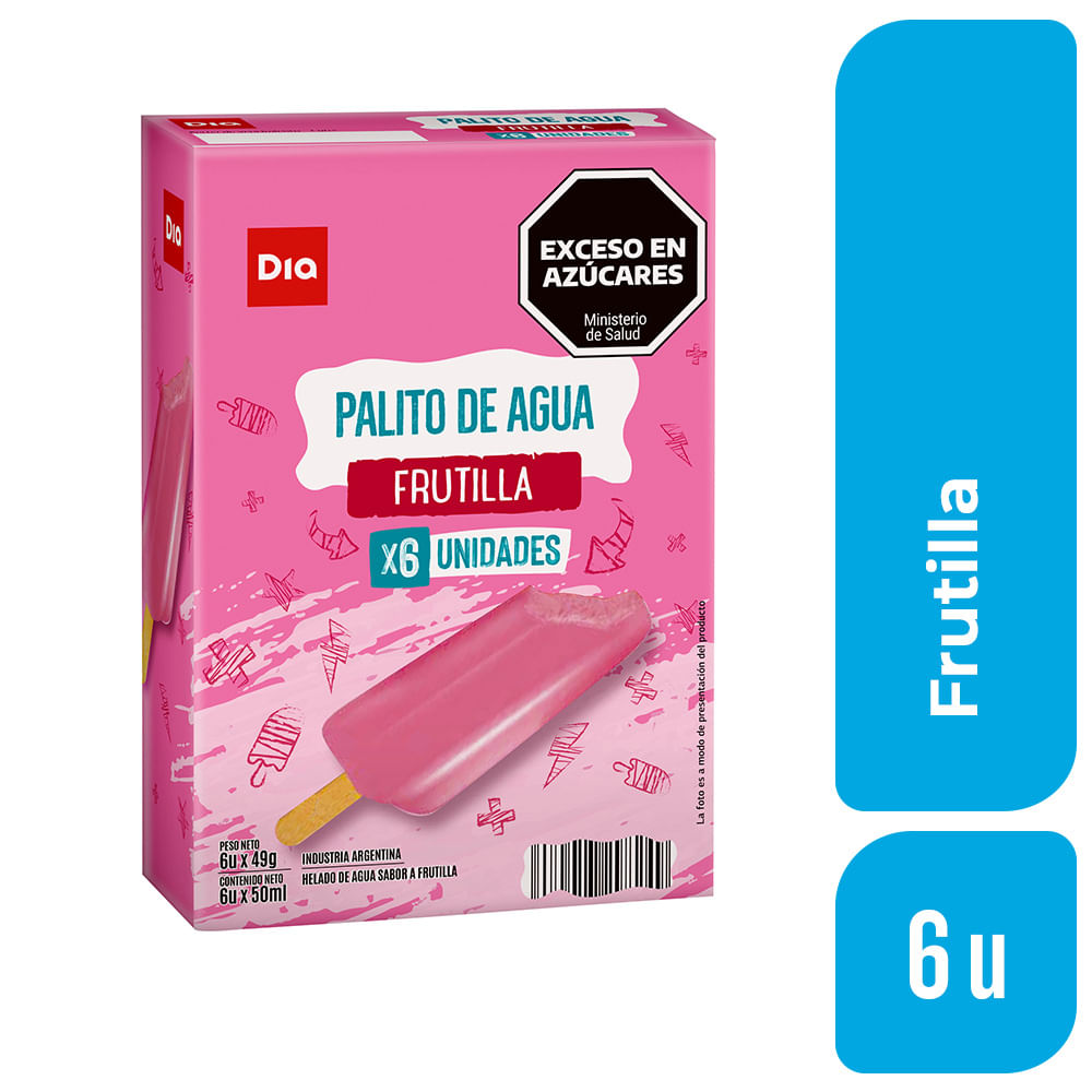 Helado de Agua en Palito Dia Sabor Frutilla x 6 Ud. image
