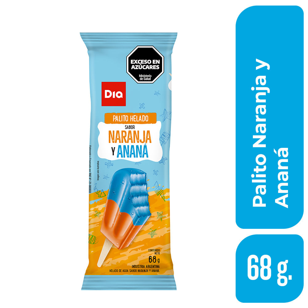 Helado de agua DIA Ananá y Naranja 68 Gr. image