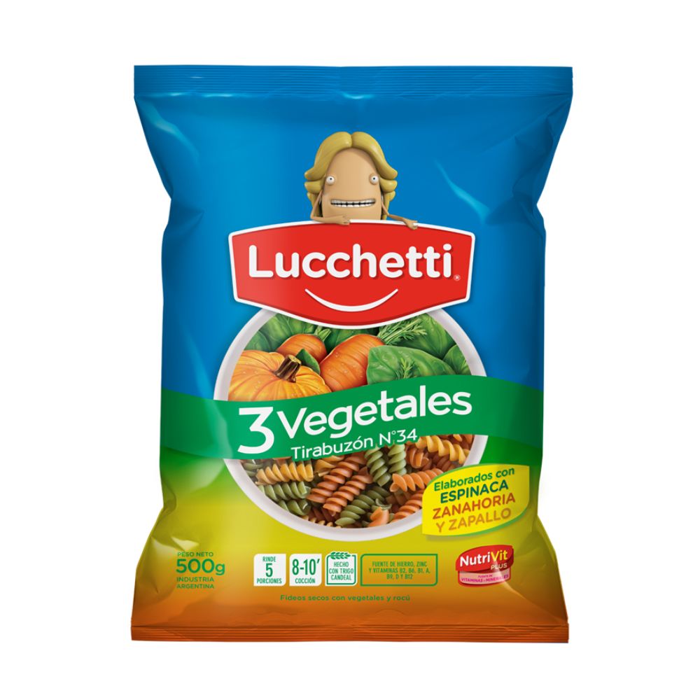 Fideos Lucchetti Tirabuzón Veg X500g image