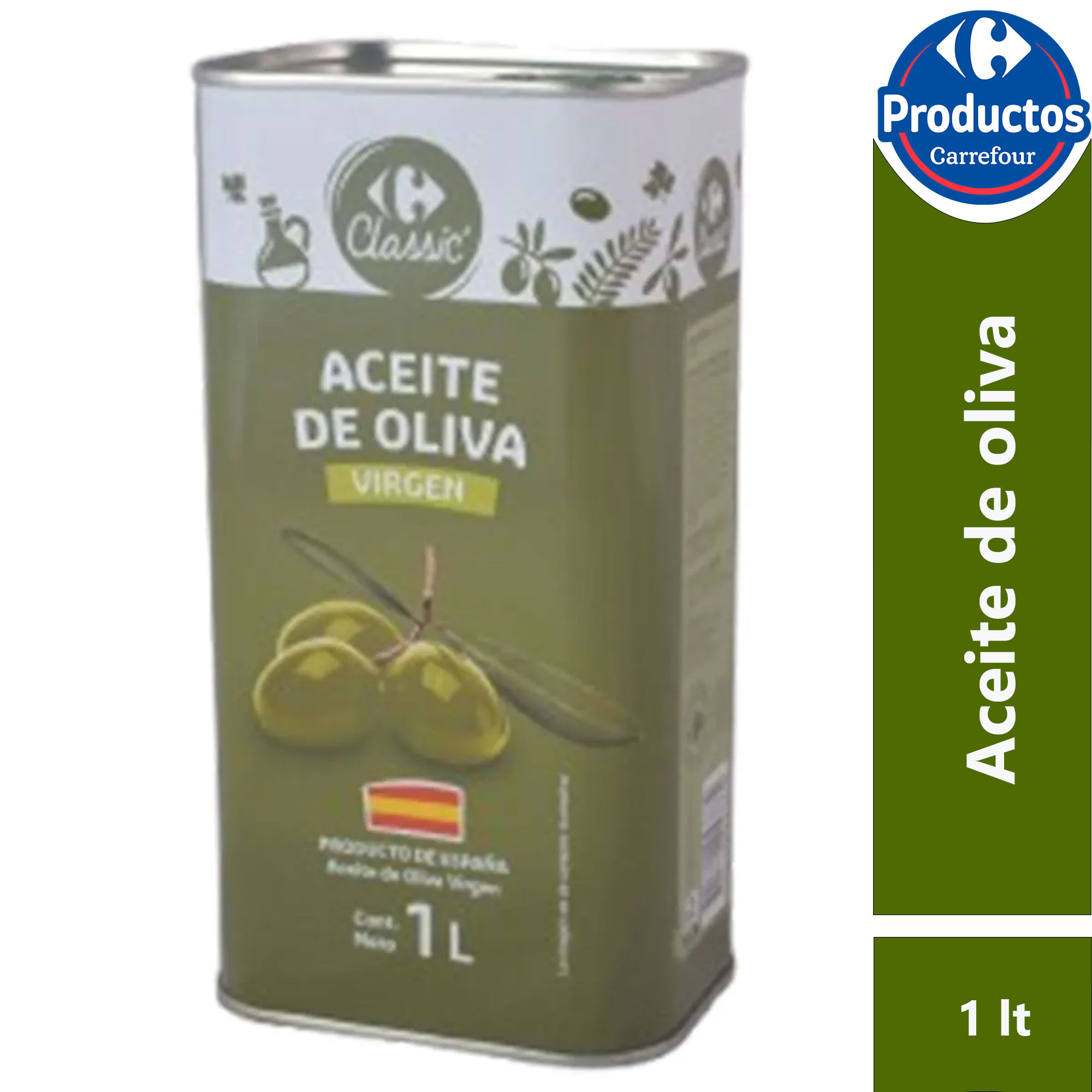 Aceite de oliva virgen Carrefour Classic en lata 1 lt image