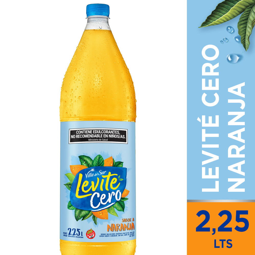 Agua saborizada de naranja Levite cero 2,25 lts - imagen del producto