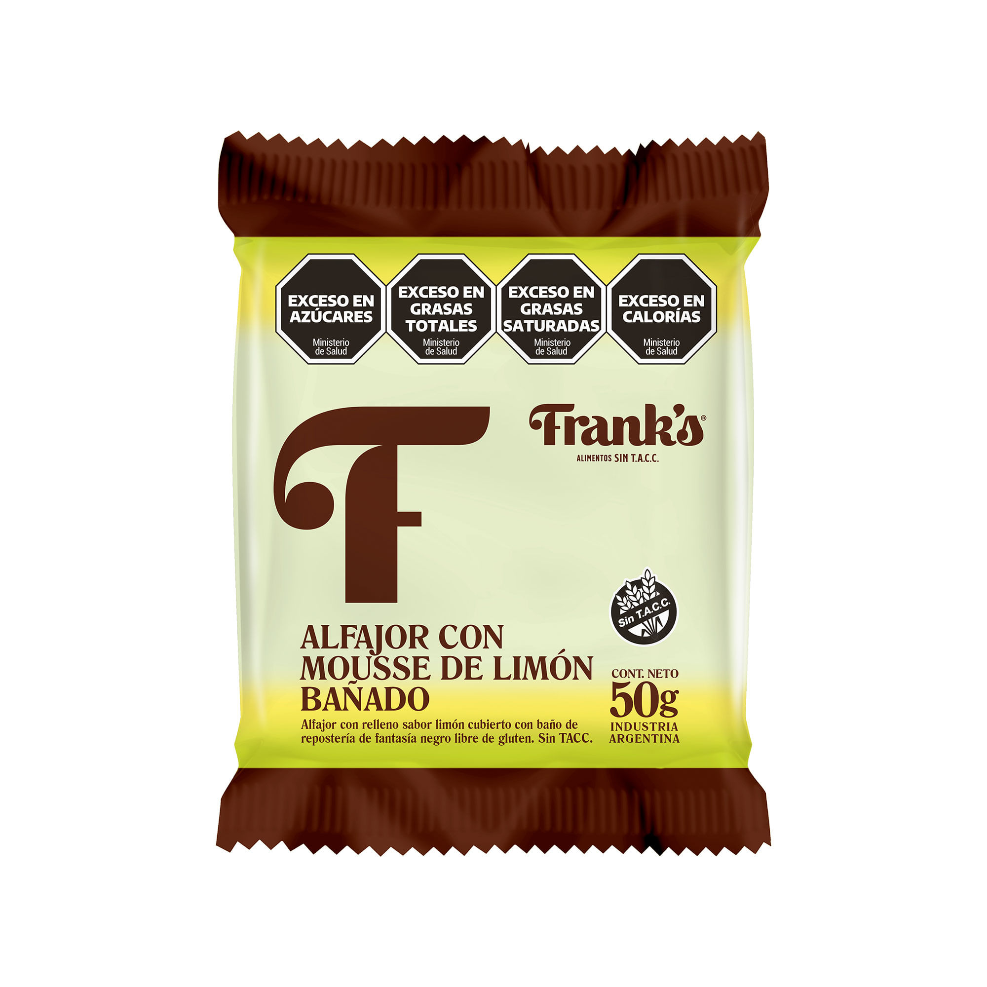 Alfajor Franks de limón bañado 50 grs - imagen del producto