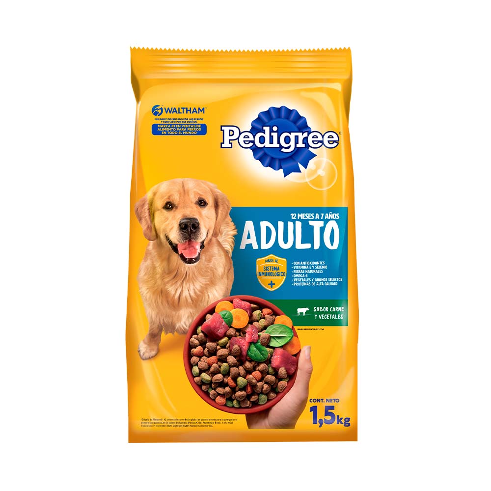 Alimento para Perros Seco Sabor Carne y Vegetales Adulto 1,5 Kg Pedigree - imagen del producto