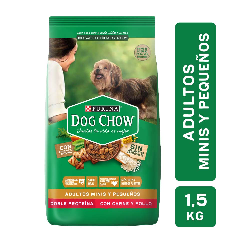 Alimento para Perros Seco Saborizado Adulto Mini y Pequeño 1,5 Kg Dog Chow - imagen del producto
