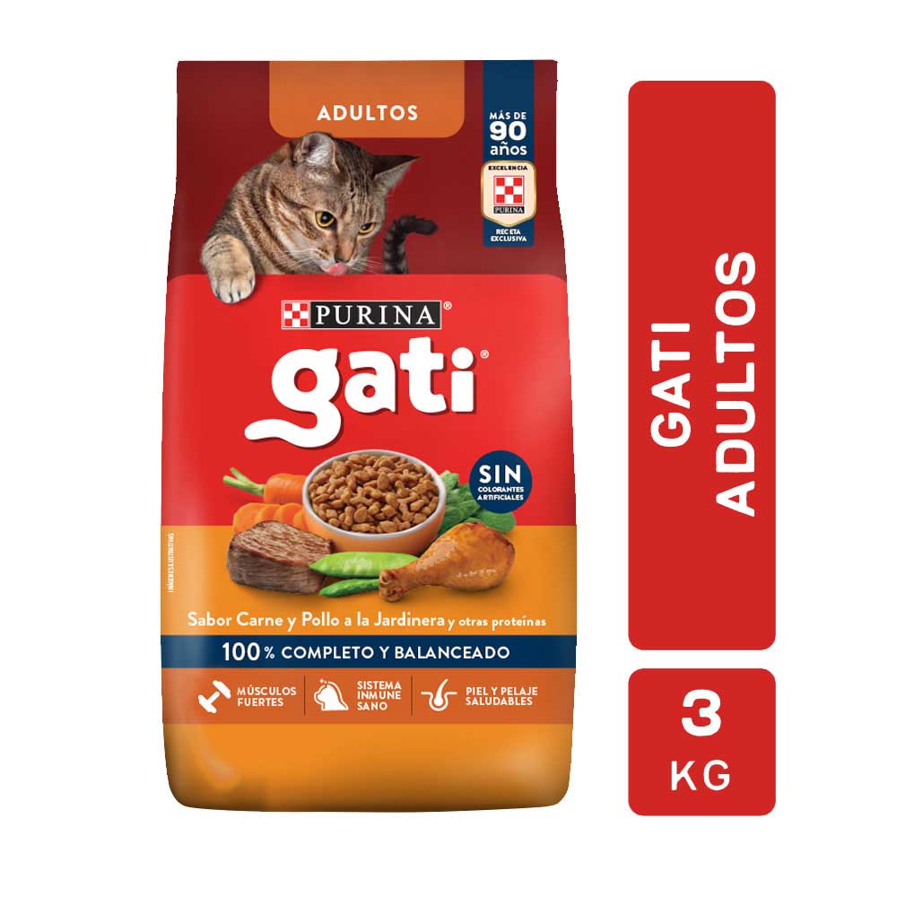 Alimento para Gatos Sabor Carne y Pollo Adultos 3 Kg Gati - imagen del producto