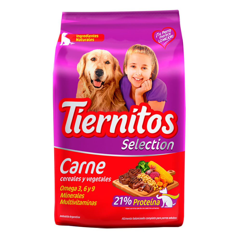 Alimento seco para perro Tiernitos 3 kg. adultos carne - imagen del producto