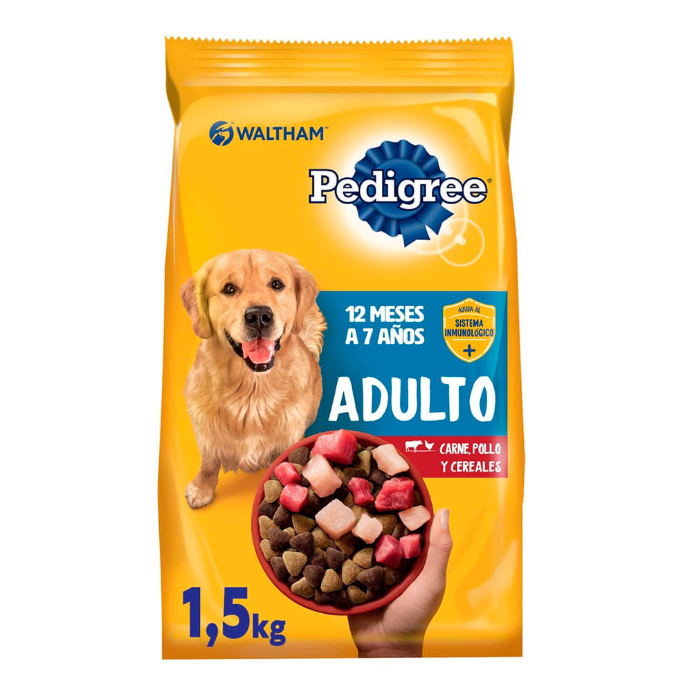 Alimento para Perros Seco Sabor Carne, Pollo y Cereales Adulto 1,5 Kg Pedigree - imagen del producto
