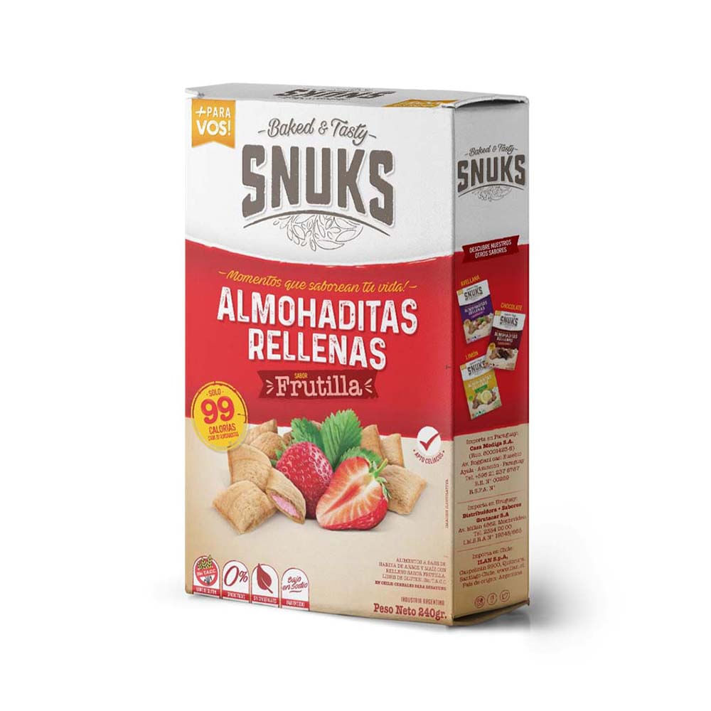 Almohaditas Snuks Relleno Frutilla 240g - imagen del producto