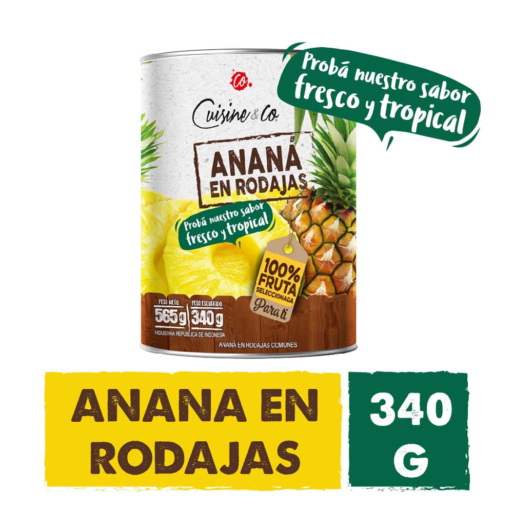 Ananá En Rodajas 340 Grs Cuisine & Co - imagen del producto