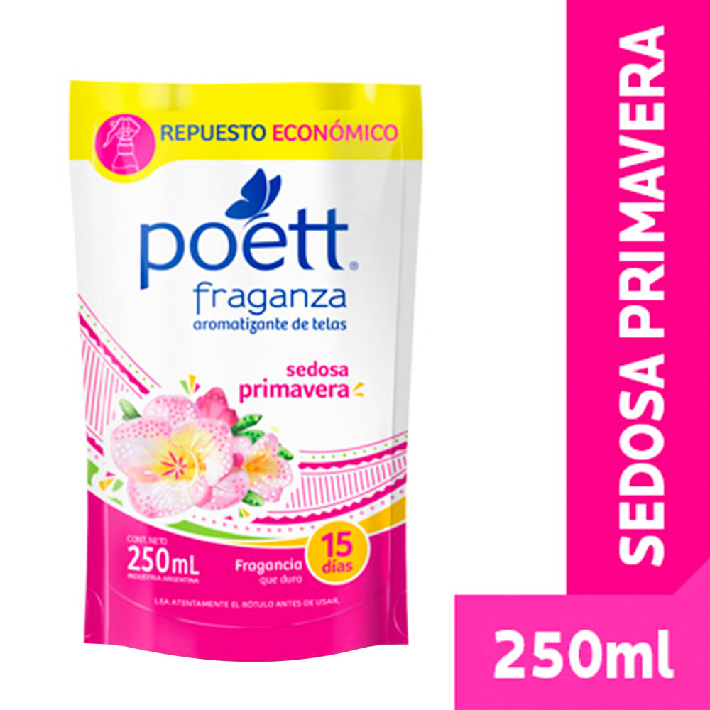 Aromatizante De Tela Fraganza Sedosa Primavera Repuesto Poett X 250 Ml - imagen del producto