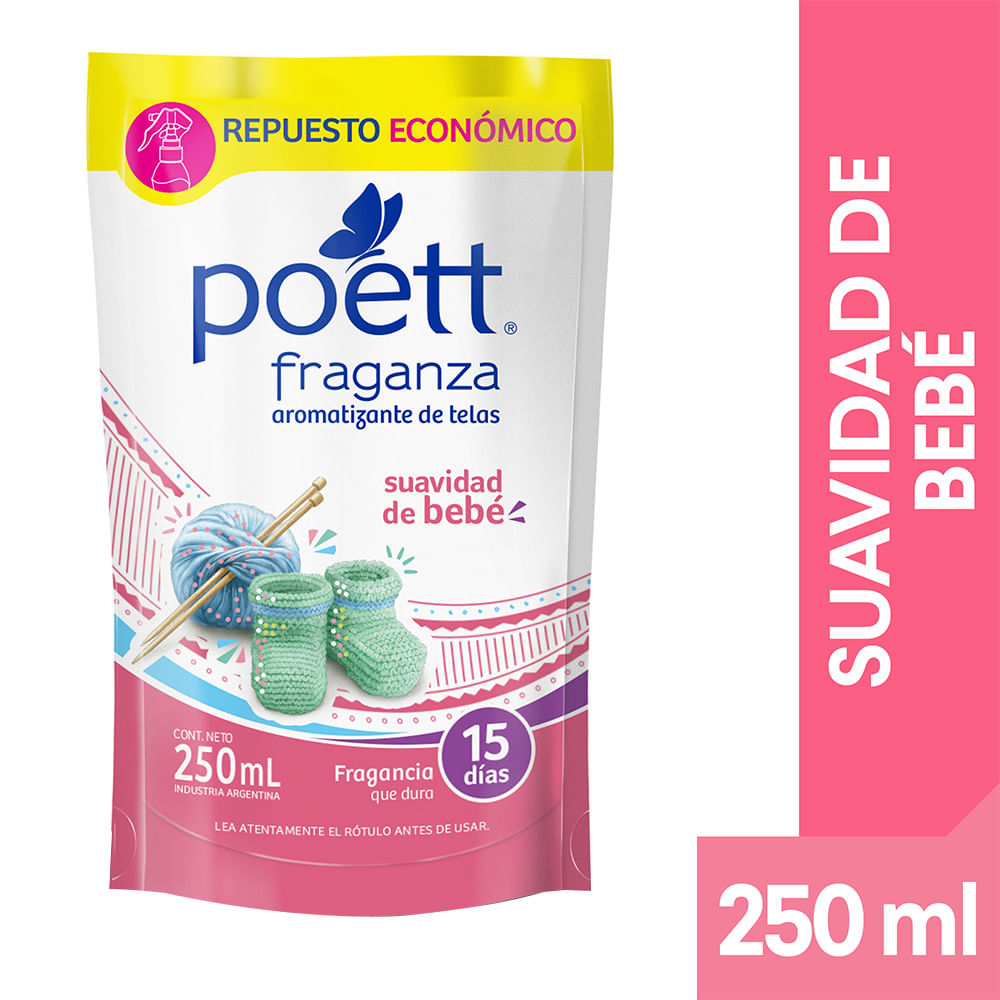 Aromatizante De Tela Fraganza Suavidad De Bebé Repuesto Poett X 250 Ml - imagen del producto