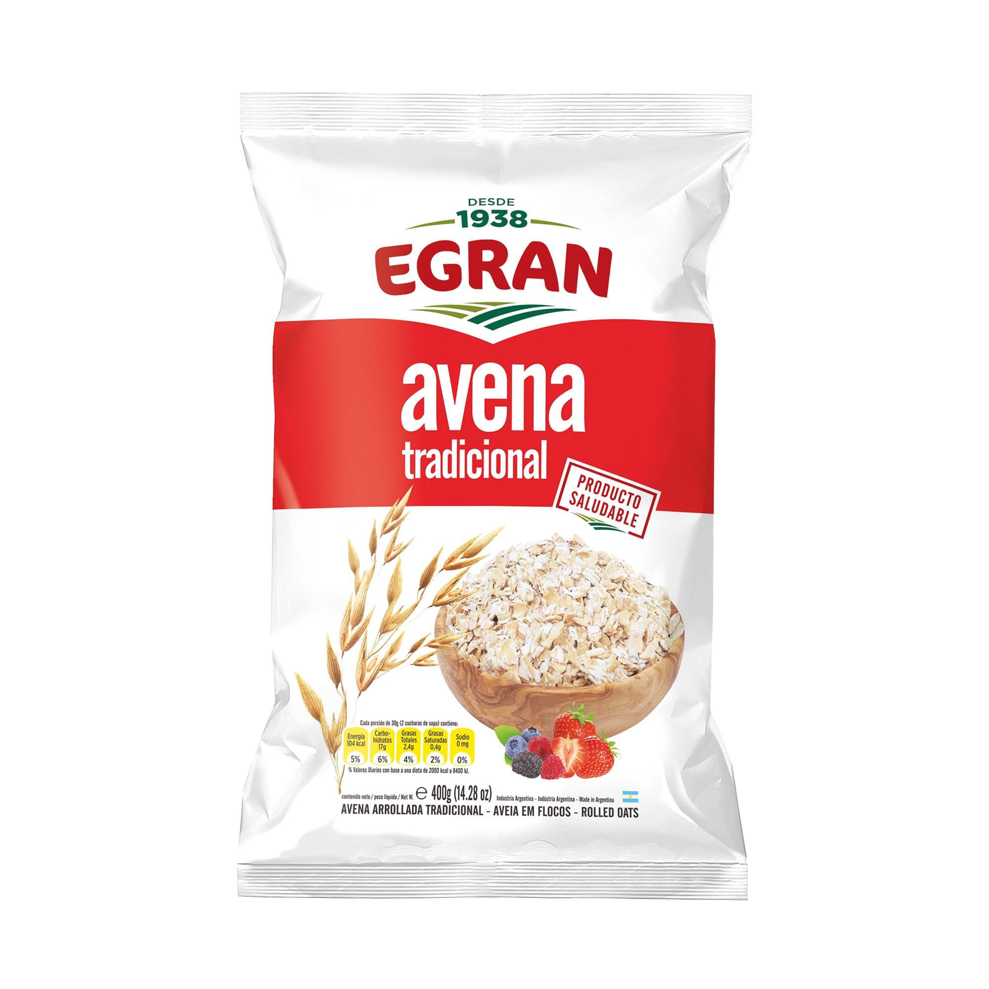 Avena arrollada Egran bolsa 400 g. - imagen del producto