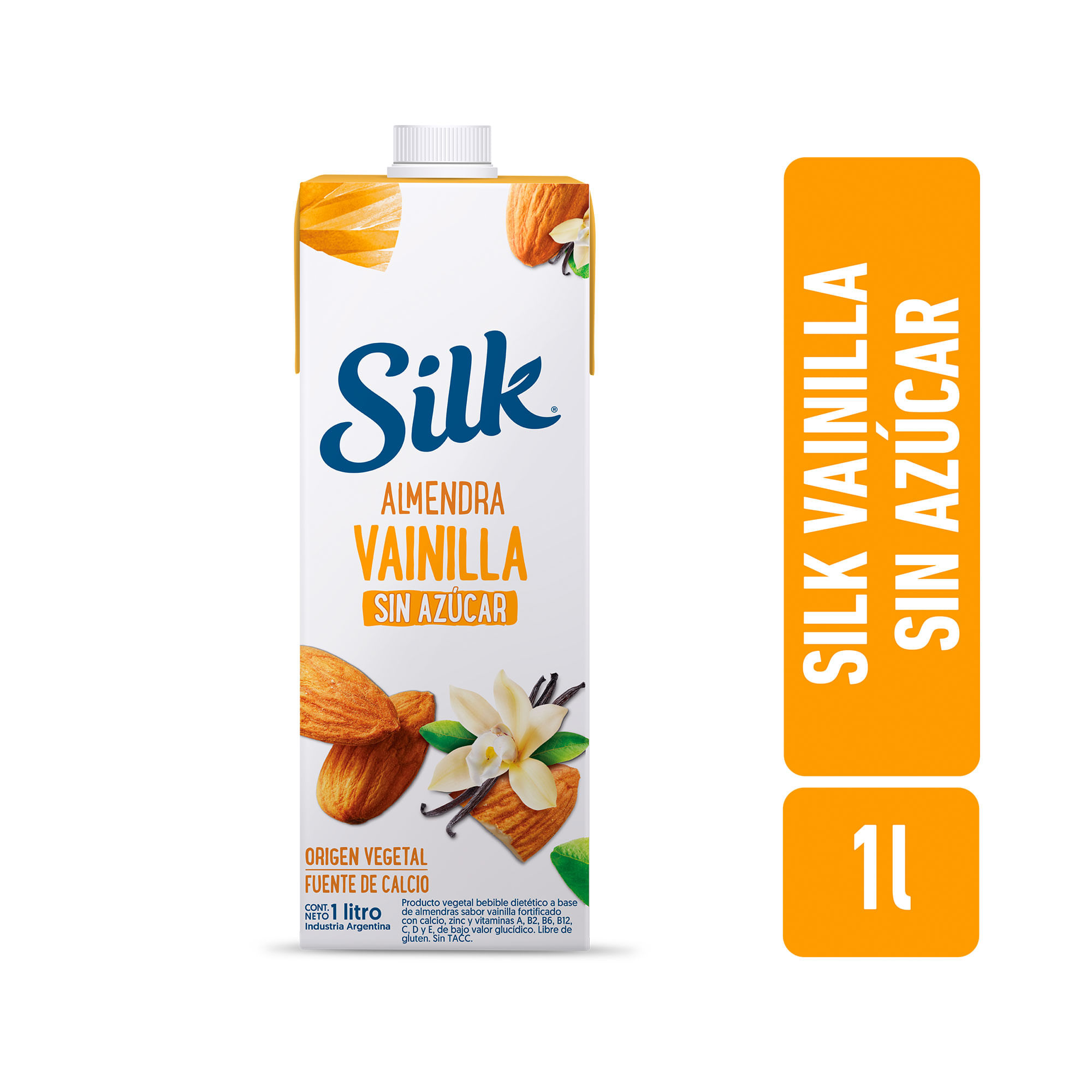 Bebida Vegetal Almendras Sabor Vainilla Sin Azúcar 1 Lts Silk - imagen del producto