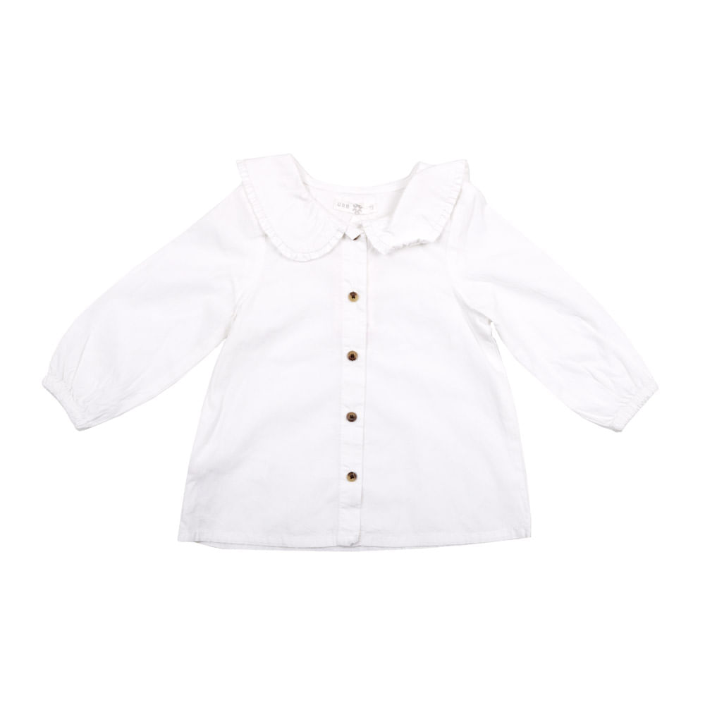 Blusa Beba Con Cuello Blanca Talle 12 Al 36 Urb - imagen del producto