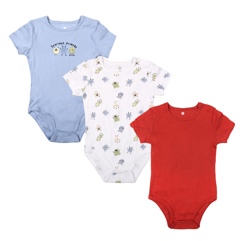 Body Bebe Tripack Manga Corta Mons Talle 9-24 Urb - imagen del producto