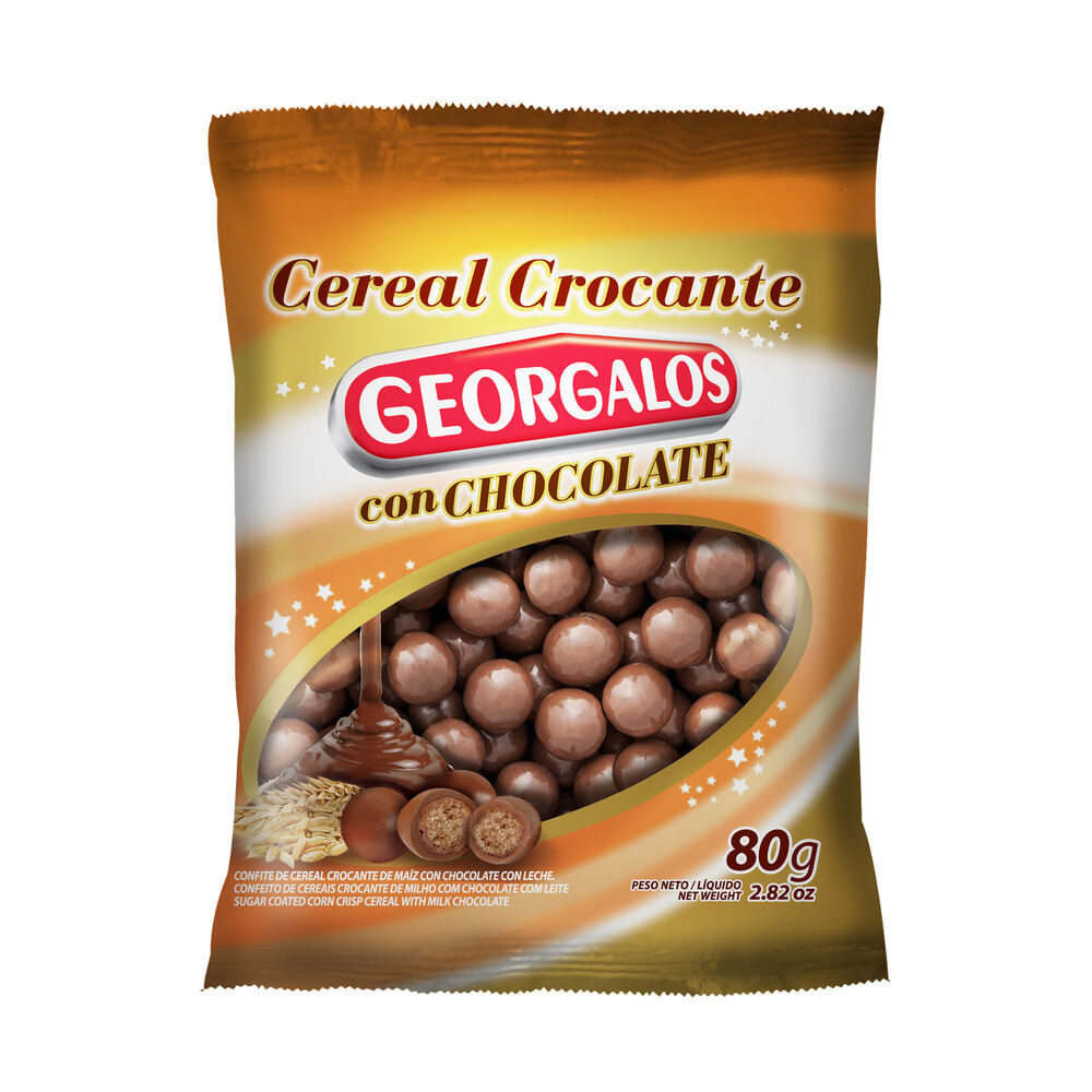 Bolitas de cereal Georgalos baño chocolate 80 g. - imagen del producto