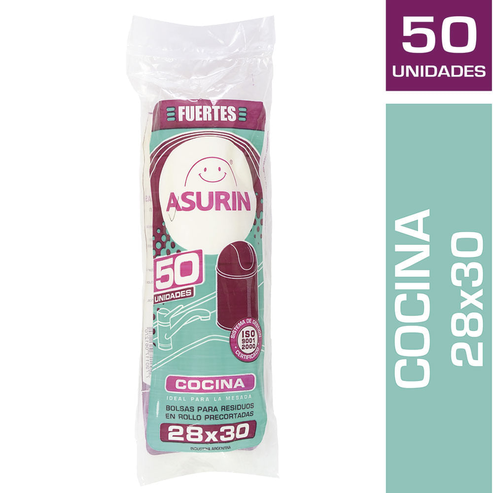 Bolsas para residuos Asurín Cocina 28x30cm x 50 u. - imagen del producto