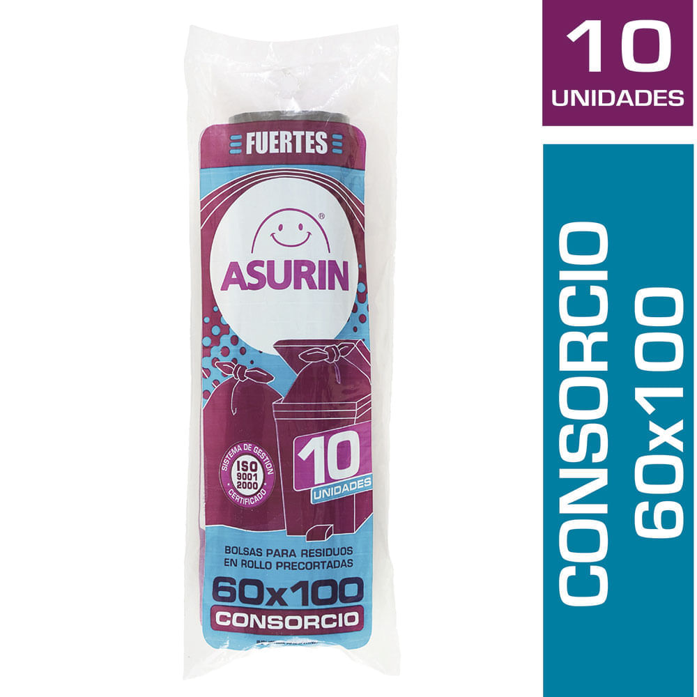 Bolsas para residuos Asurín consorcio 60x100cm x 10 u. - imagen del producto