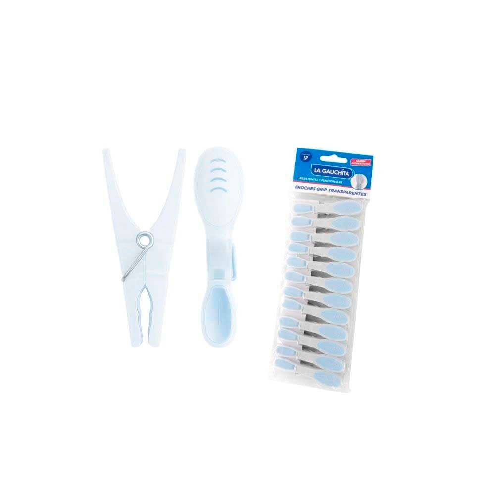 Broches Para La Ropa Celeste 12 U - imagen del producto