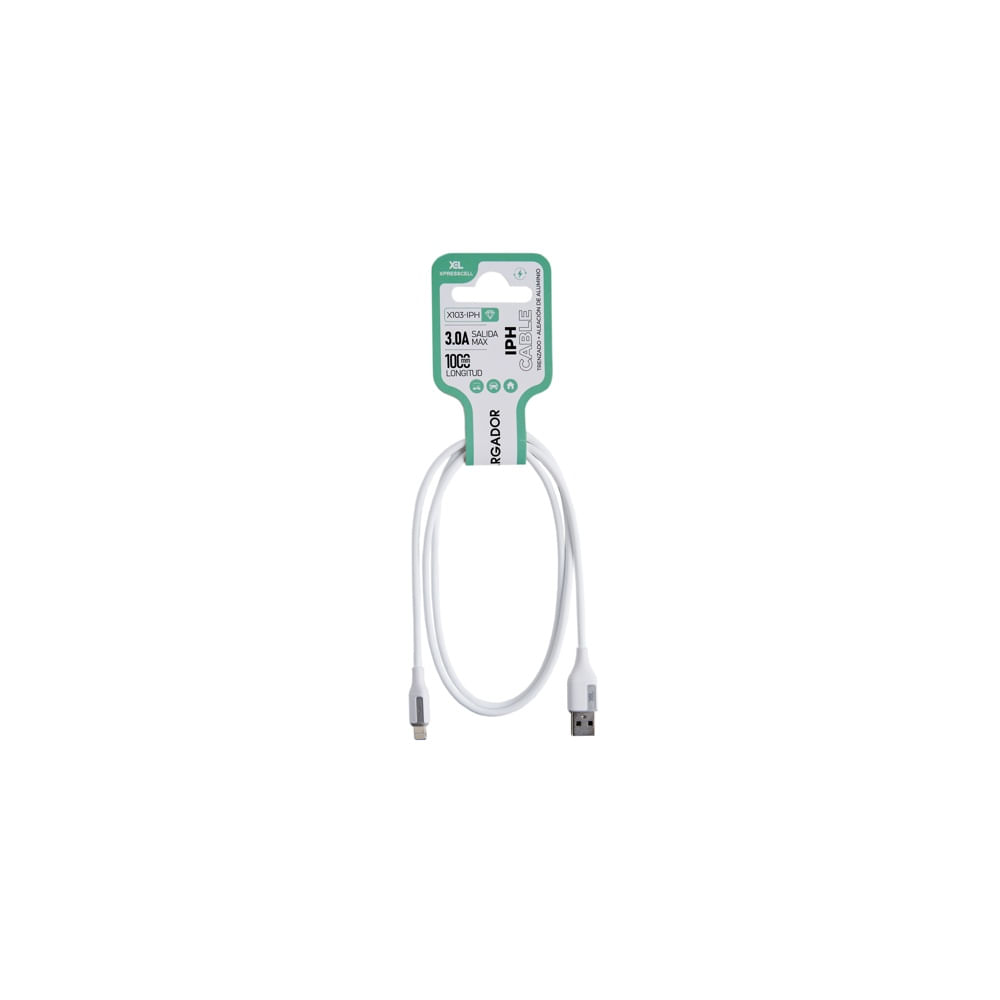 Cable Iphone 3A Blanco Exprescell 1 Ud. - imagen del producto