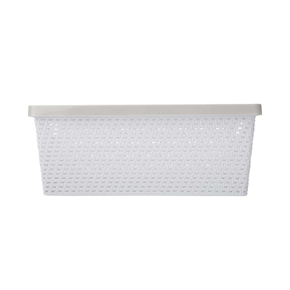 Caja Calada Tejido Con Tapa 10l Bicolor Krea - imagen del producto
