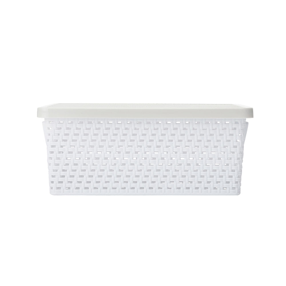 Caja Calada Tejido Con Tapa 4l Bicolor Krea - imagen del producto
