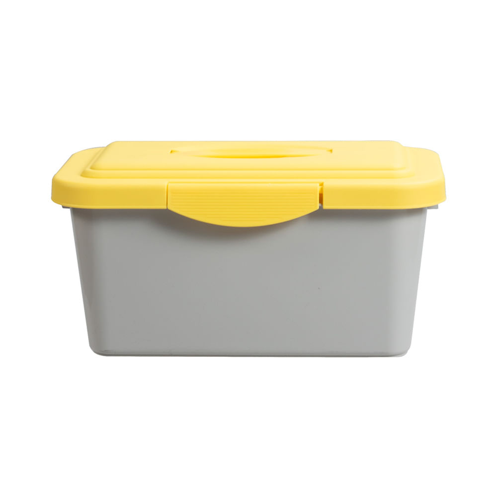Organizadora con Tapa Bicolor Gris y Amarillo Plástico 6 Lts 1 Un Krea - imagen del producto