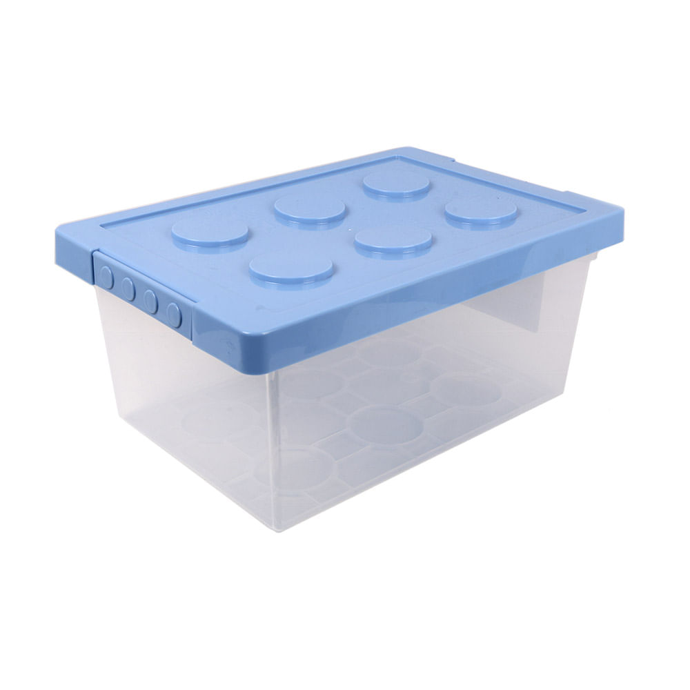Caja Plastica Infantil Bloque 10lt Azul Krea - imagen del producto