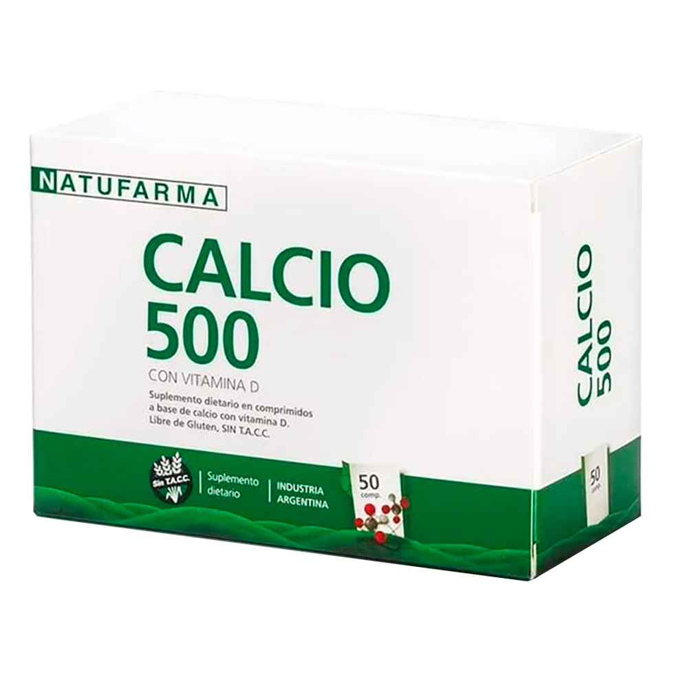 Calcio 500 Natufarma Con Vitamina D 50 Comprimidos - imagen del producto