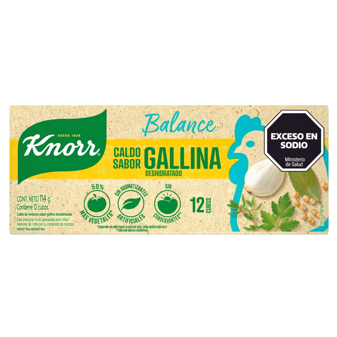 Caldo Sabor Gallina x 12 Un 114 Grs Knorr - imagen del producto