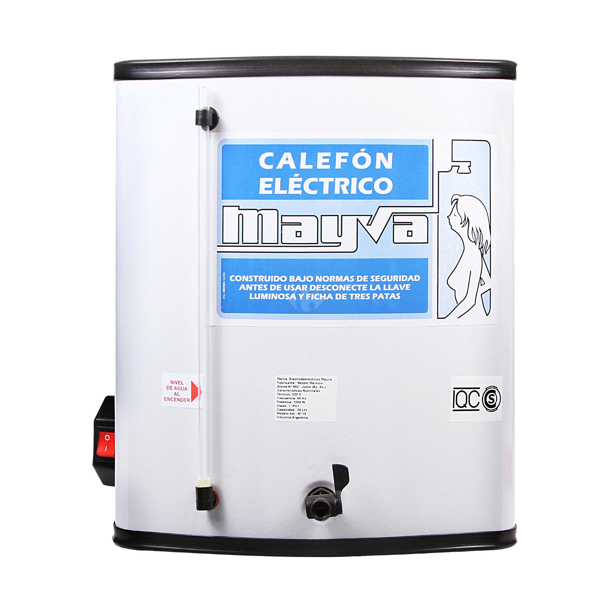 Calefón eléctrico Mayva 25 lts. blanco - imagen del producto