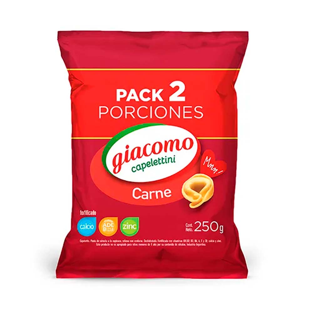 Capelletini Giacomo carne bolsa 250 g. - imagen del producto
