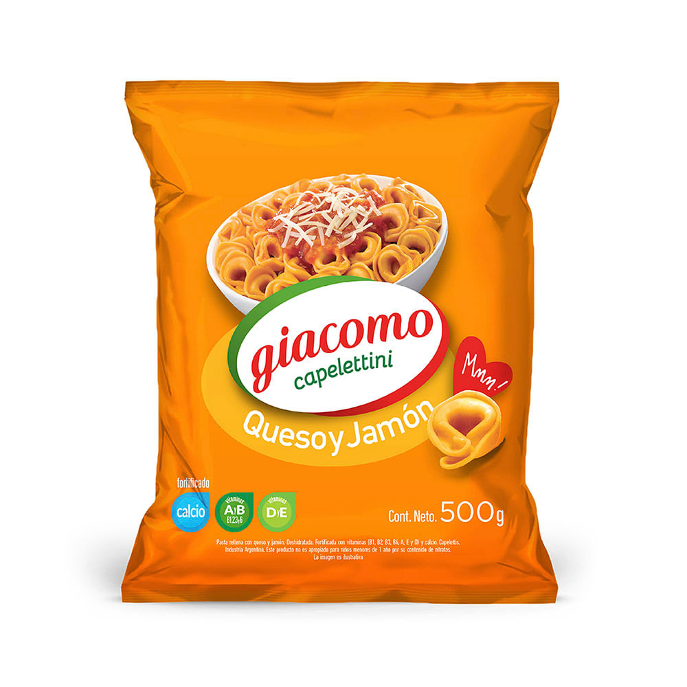 Capelettini Giacomo Queso Y Jamon 500g - imagen del producto