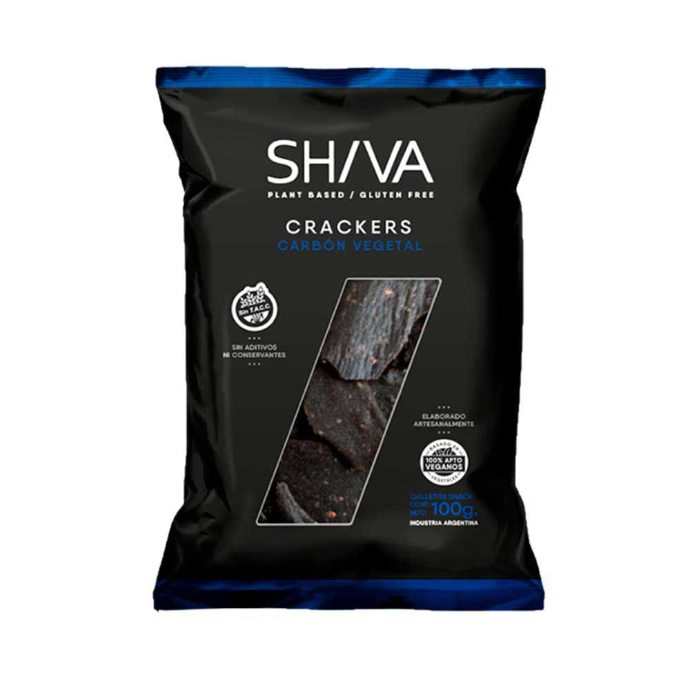 Galletitas Snacks Sabor Carbón Vegetal 100 Grs Shiva - imagen del producto