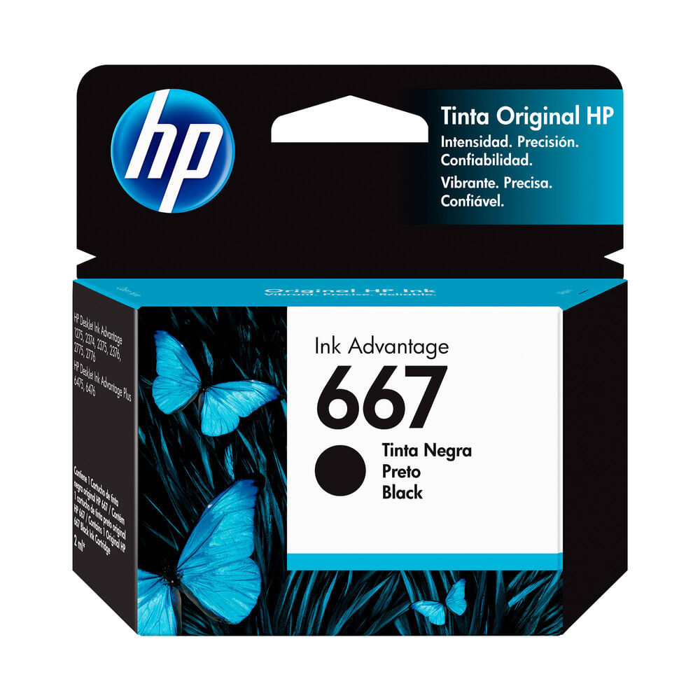 Cartucho de tinta HP 667 negra Original - imagen del producto