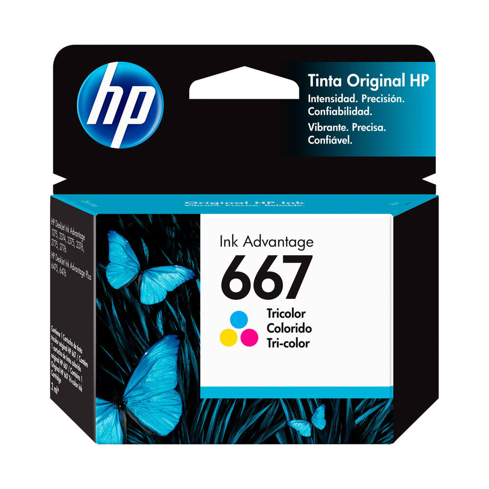 Cartucho de tinta HP 667 tricolor Original. - imagen del producto