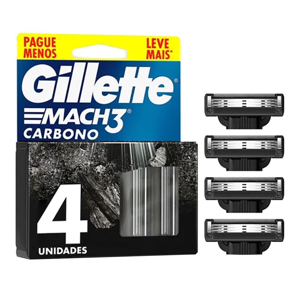 Repuesto para Afeitar Mach3 Carbono x 4 Un Gillette - imagen del producto