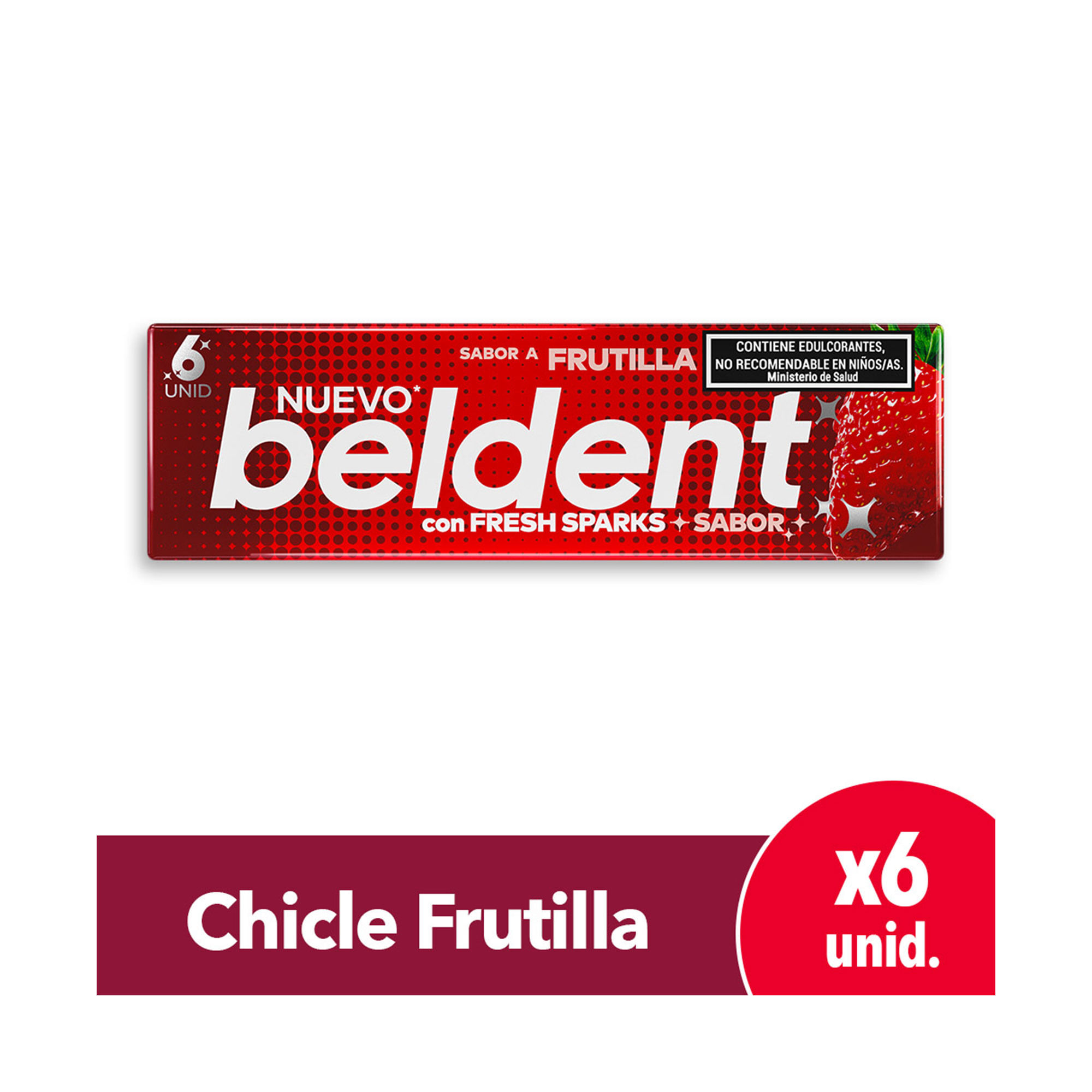 Chicles Frutilla X 6 Un Beldent - imagen del producto