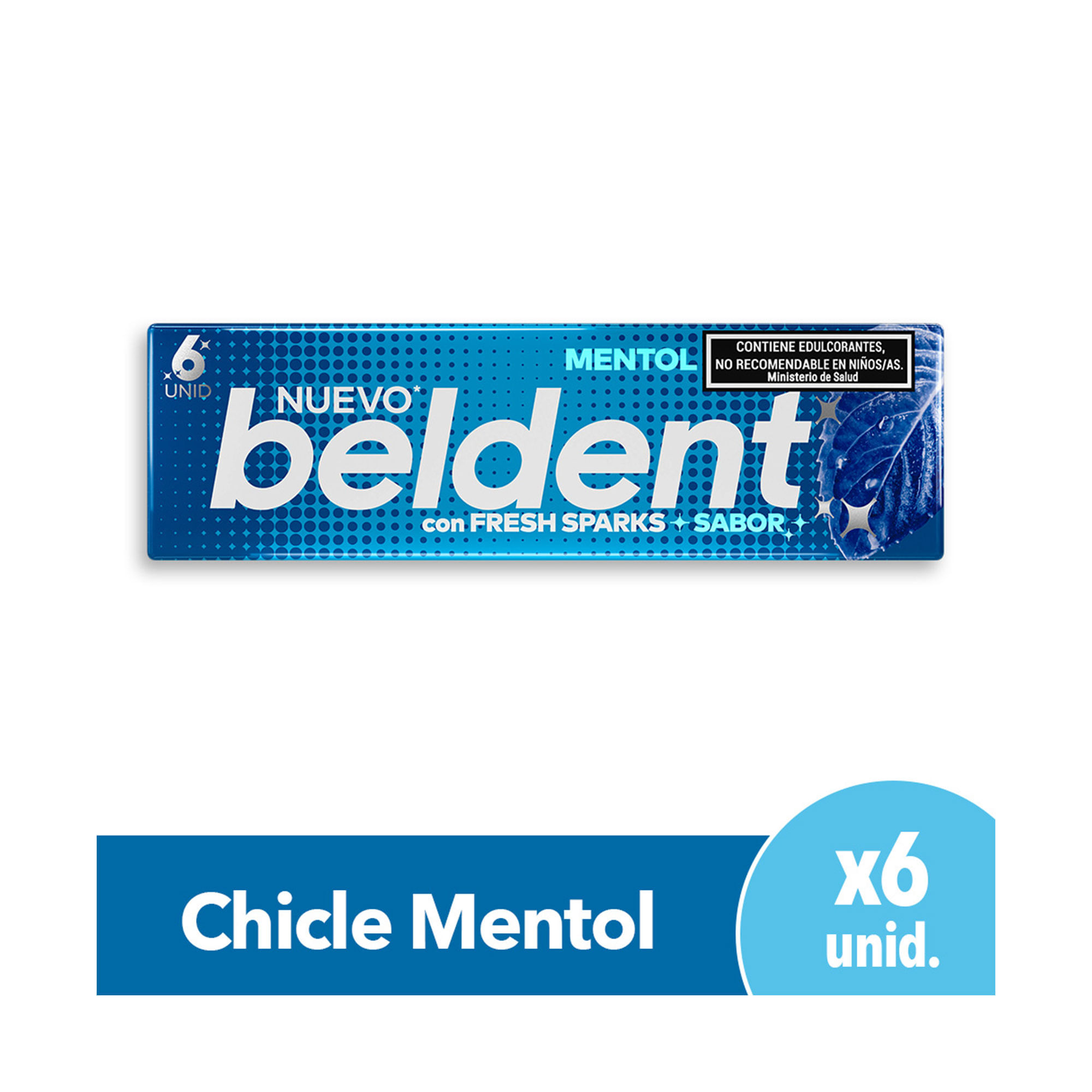 Chicles Mentol Frozen X 6 Un Beldent - imagen del producto