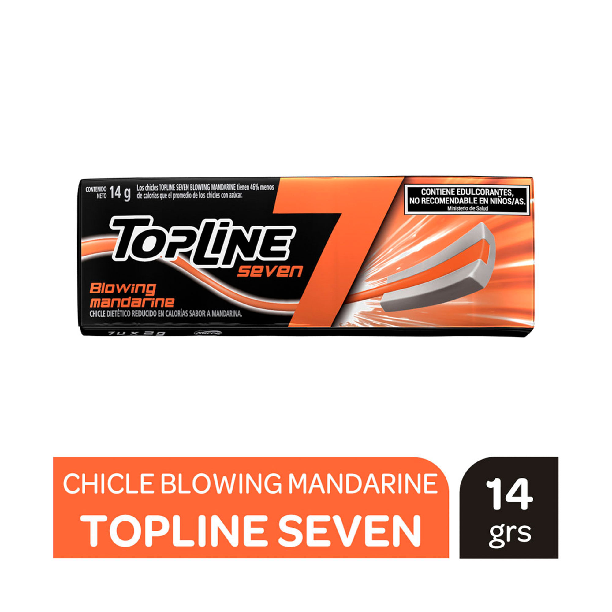 Chicles Sabor Mandarina 14 Grs Topline - imagen del producto