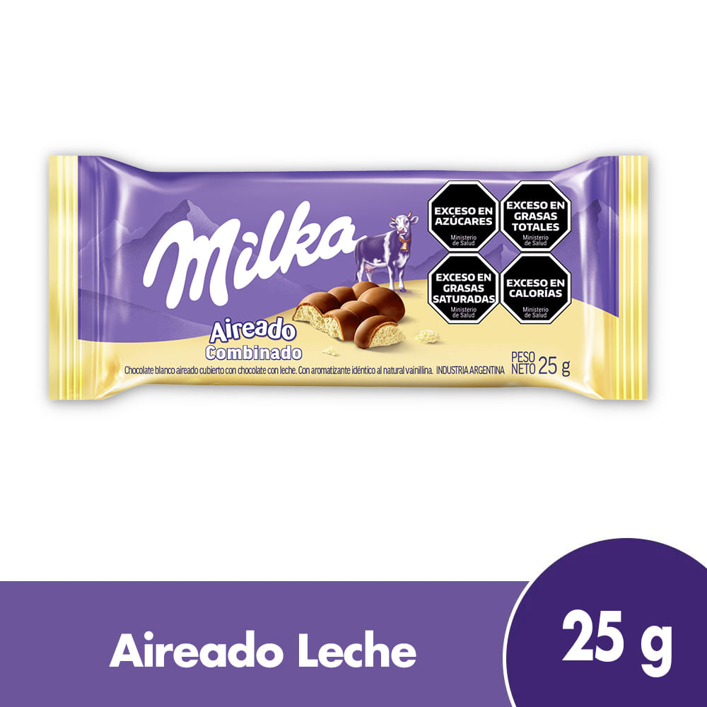 Tableta De Chocolate Milka Aireado Combinado 25 G - imagen del producto