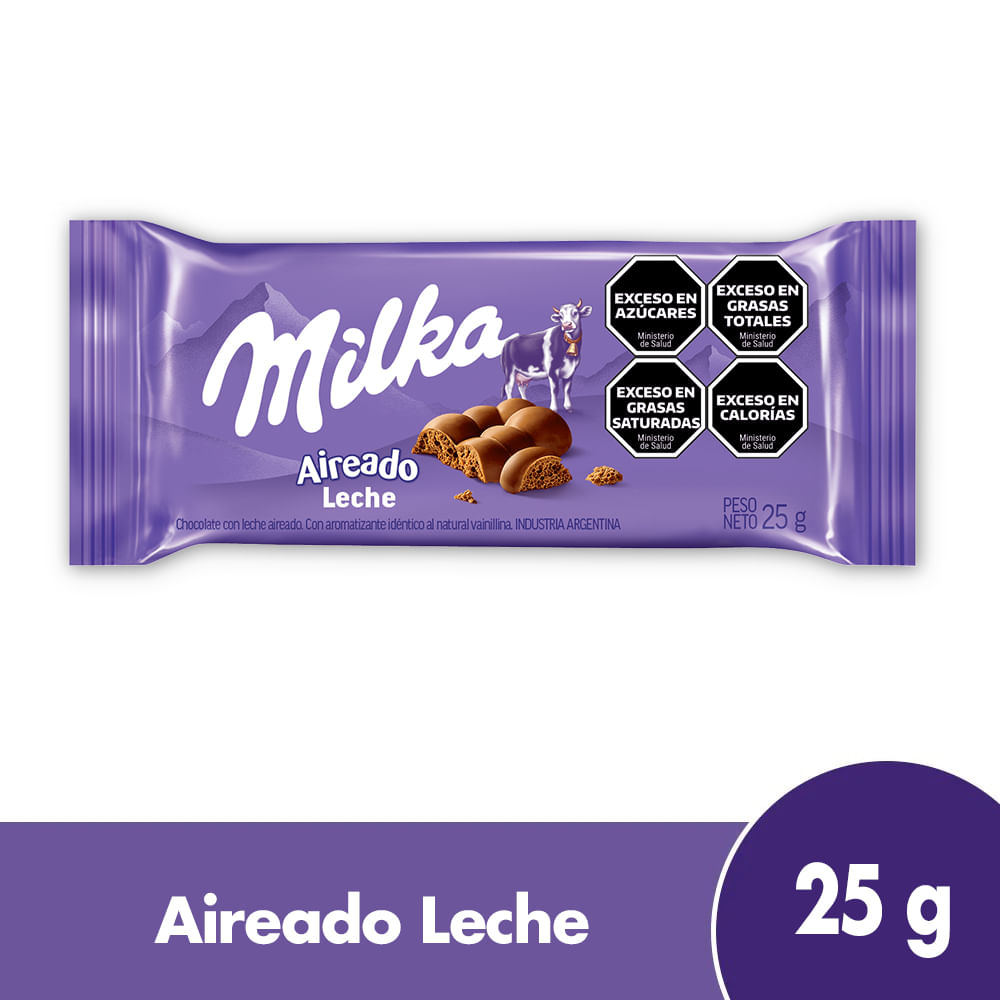 Tableta De Chocolate Milka Aireado Leche 25 G - imagen del producto