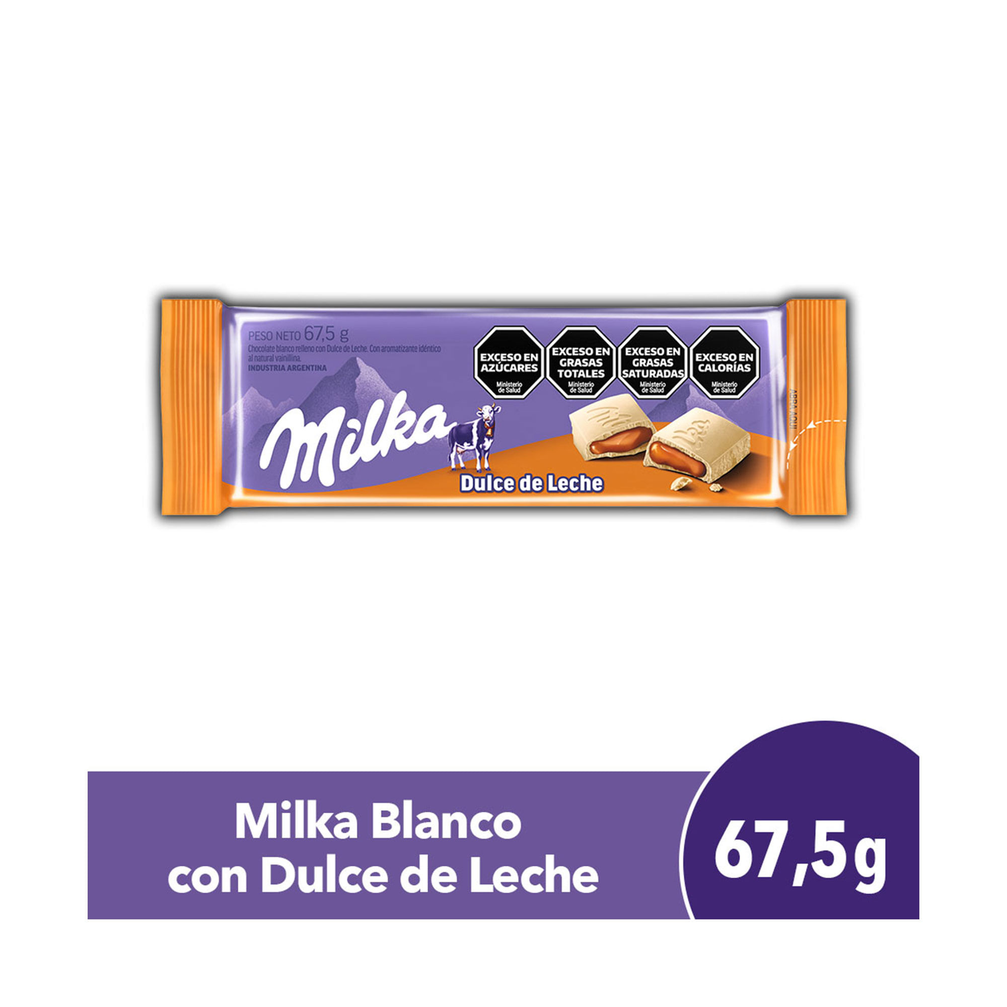 Chocolate Milka Blanco Relleno Dulce De Leche 67,5 G - imagen del producto