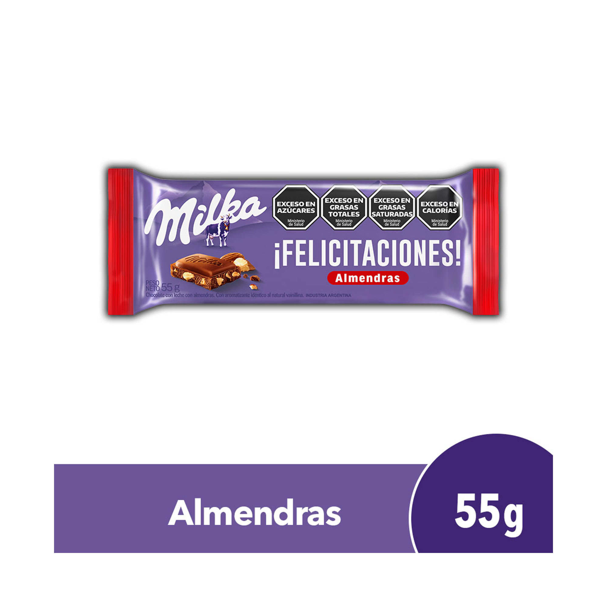 Chocolate Milka Con Almendras 55 Gr - imagen del producto