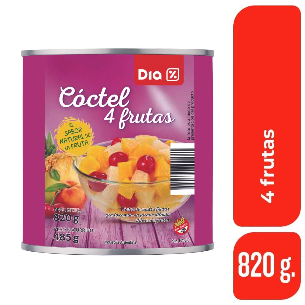 Coctel 4 Frutas DIA 820 Gr. - imagen del producto